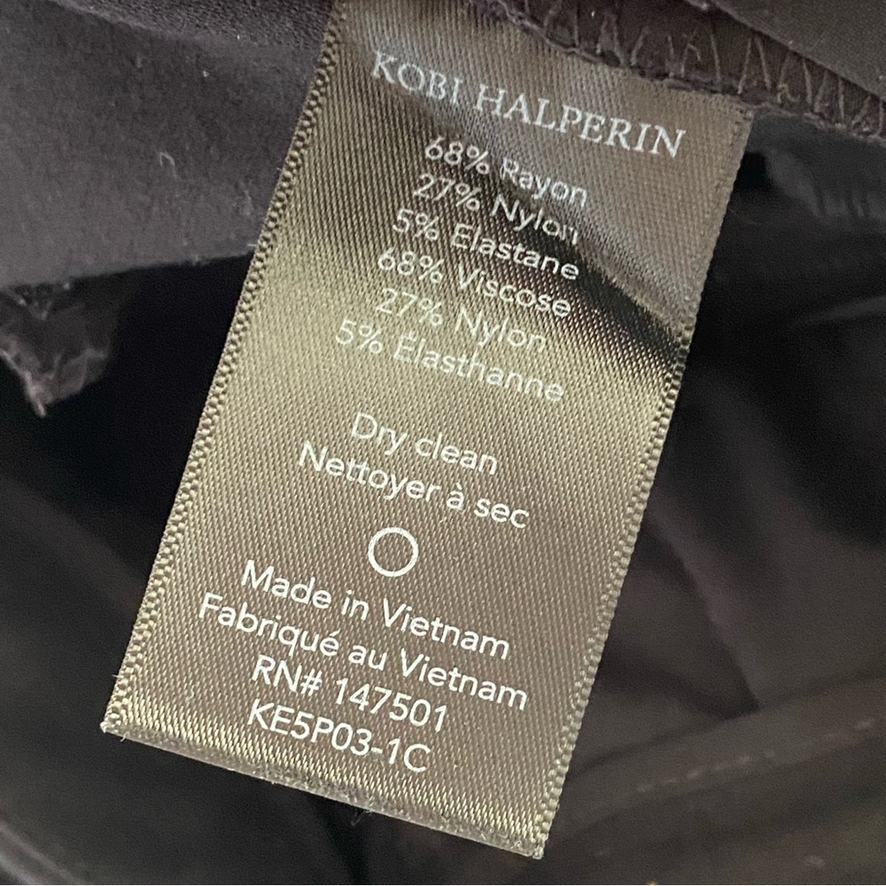 KOBI HALPERIN krista black mid rise ankle cropped dress pants zipper pockets - Picture 10 of 12